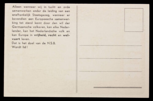 (Postcard) NSB Met Mussert Hou-Zee