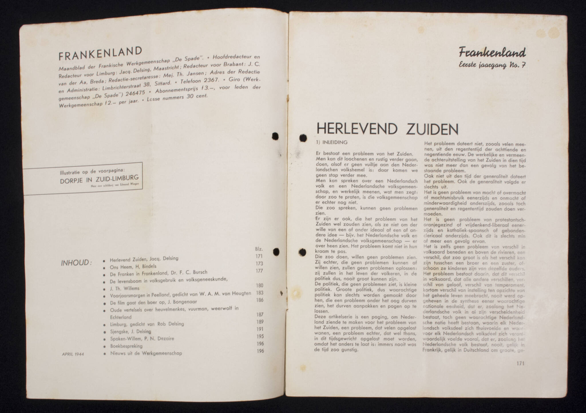 (Magazine NSB) Frankenland - Uitgave Slachtmaand 7 (1944) - rare