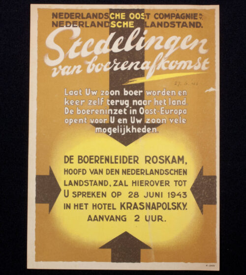 (NSB) Nederlandsche Oost Compagnie Nederlandsche Landstand flyer (1943)