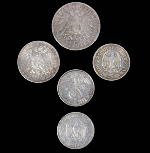 German coins 1903, 1912, 1934, 1935, 1936