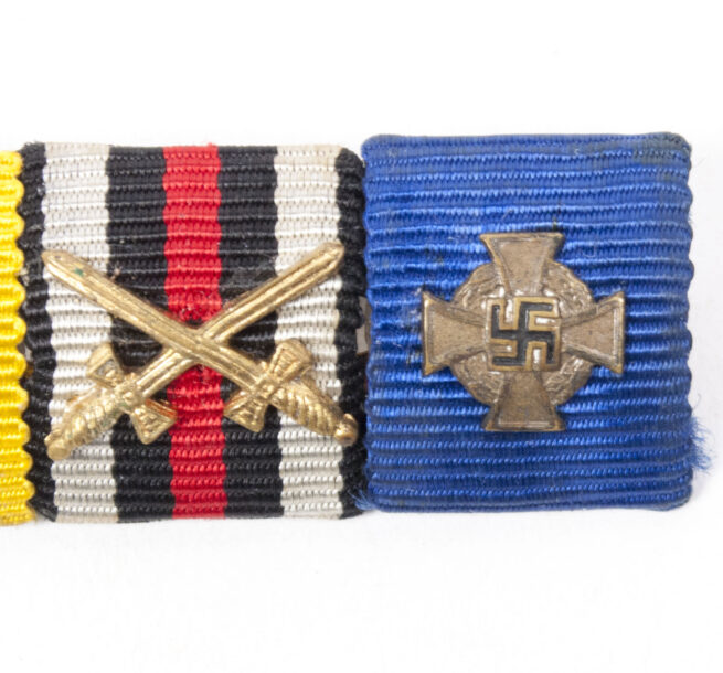 German WWII Ribbon bar with Ek2, FA medaille, FEK, and Treue Dienst 25 Jahre
