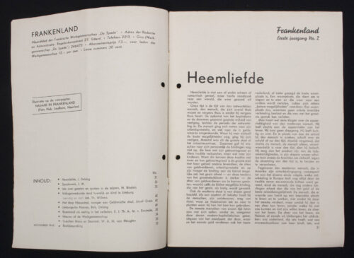 (Magazine NSB) Frankenland - Uitgave Slachtmaand 2 (1944) - rare