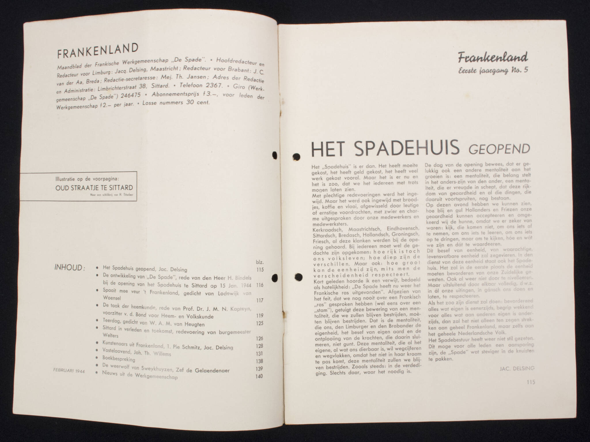 (Magazine NSB) Frankenland - Uitgave Slachtmaand 5 (1944) - rare