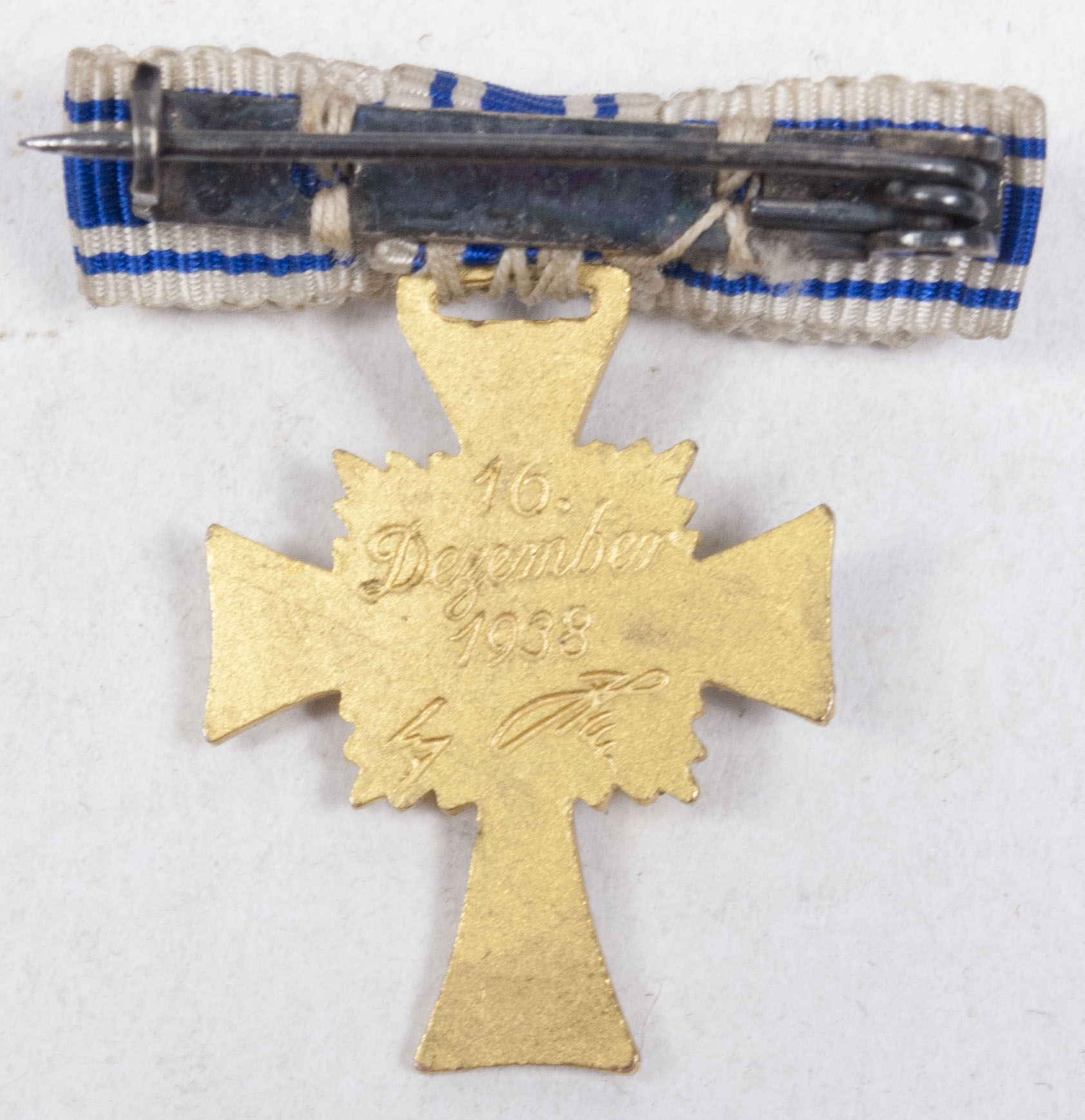 Miniature Motherscross medal in gold Goldens Mutterkreuz miniature orden
