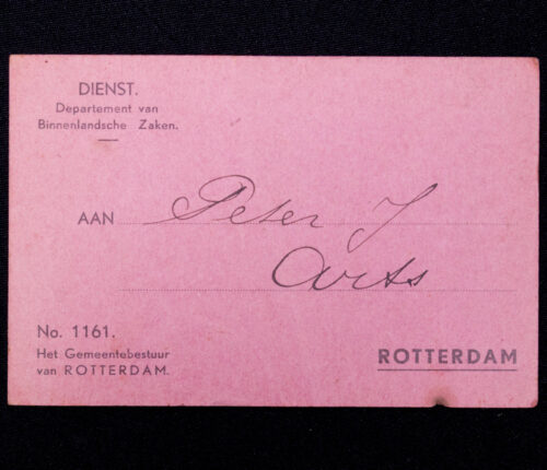 (Pass) Vrijstelling vordering rijwiel - Rotterdam (1942)