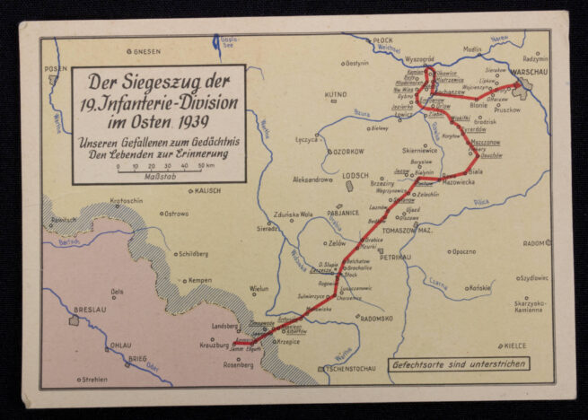 (Postcard) Der Siegeszeug der 19. Infanterie-Division im Osten 1939