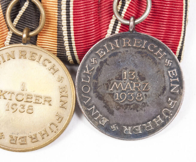 WWII German double medalbar with Austrian and Sudeten annexation medals