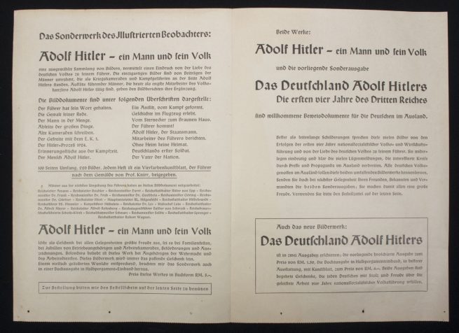 (Folder) Früher erschien die Sonderausgabe Adolf Hitler. Ein Mann und sein Volk