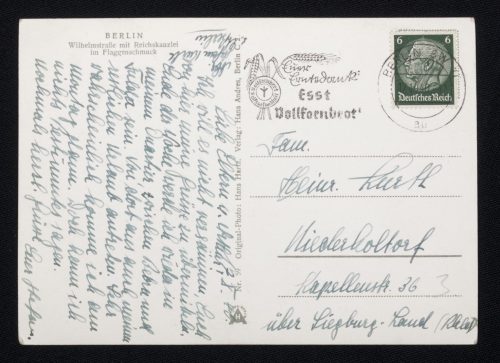 (Postcard) Berlin Wilhelmstrasse mit Reichskanzlei im Flaggenschmuck