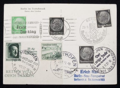 (Postcard) Berlin im Festschmuck - Unter den Linden (Stamped!)