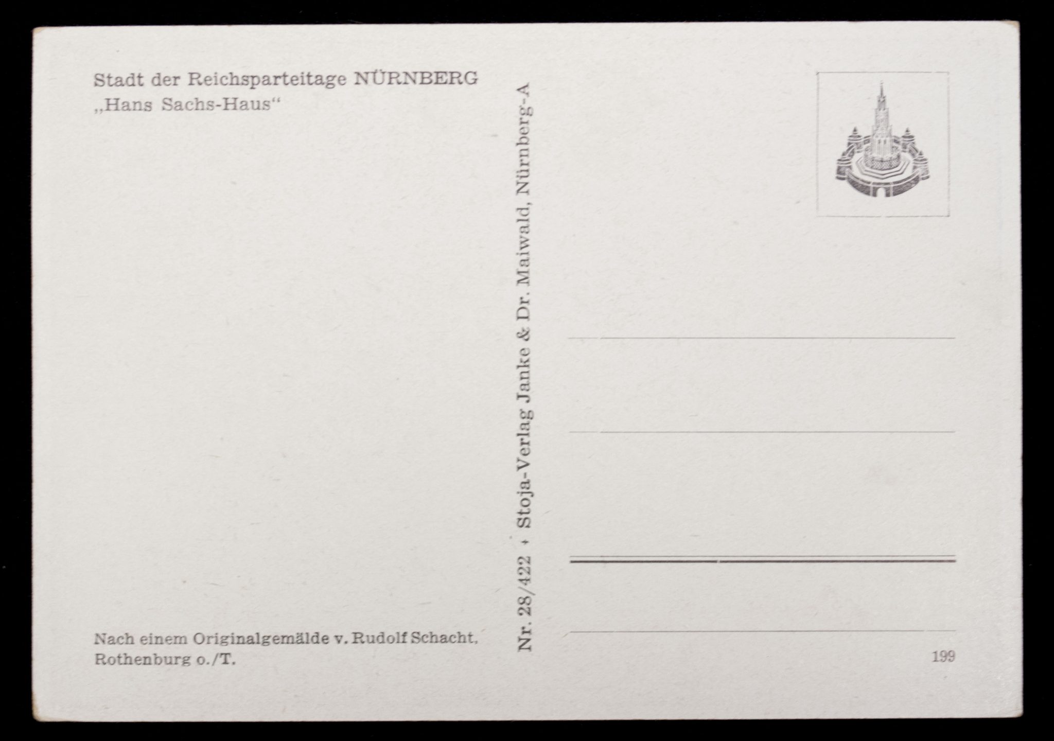 (Postcard) Nürnberg die Stadt des Reichsparteitages Hans Sachs Haus
