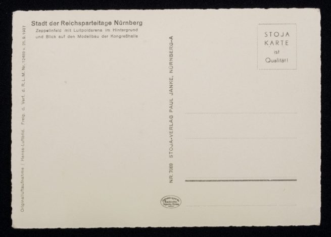 (Postcard) Nürnberg. Stadt der Reichsparteitage. Zeppelinfeld mit Luitpoldarena im Hintergrund
