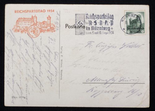 (Postcard) Reichsparteitag 1934 - Vorbeimarsch der SA und SS - RARE