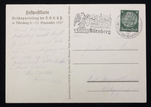 (Postcard) Reichsparteitag Nürnberg 6-13. September 1937