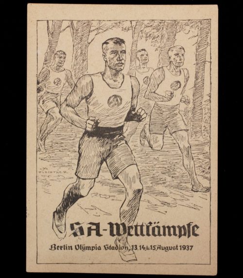 (Postcard) SA-Wettkämpfe Berlin Olympia Stadion 13.14.& 15. August 1937