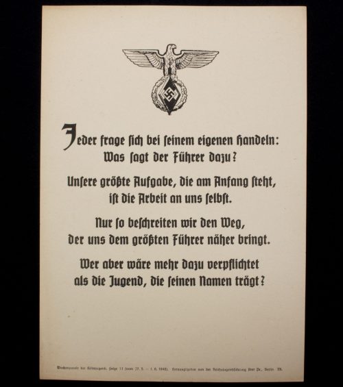 Wochenparole der Hitlerjugend (HJ) (1940) - rare