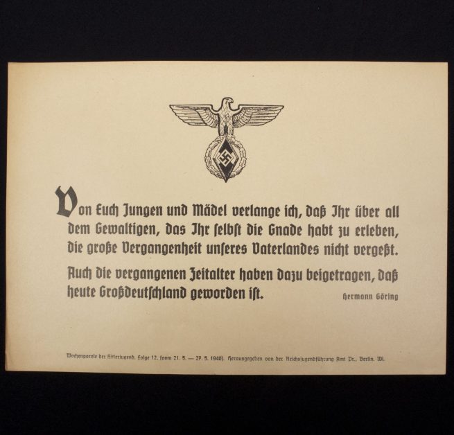 Wochenparole der Hitlerjugend (HJ) (1940) - rare