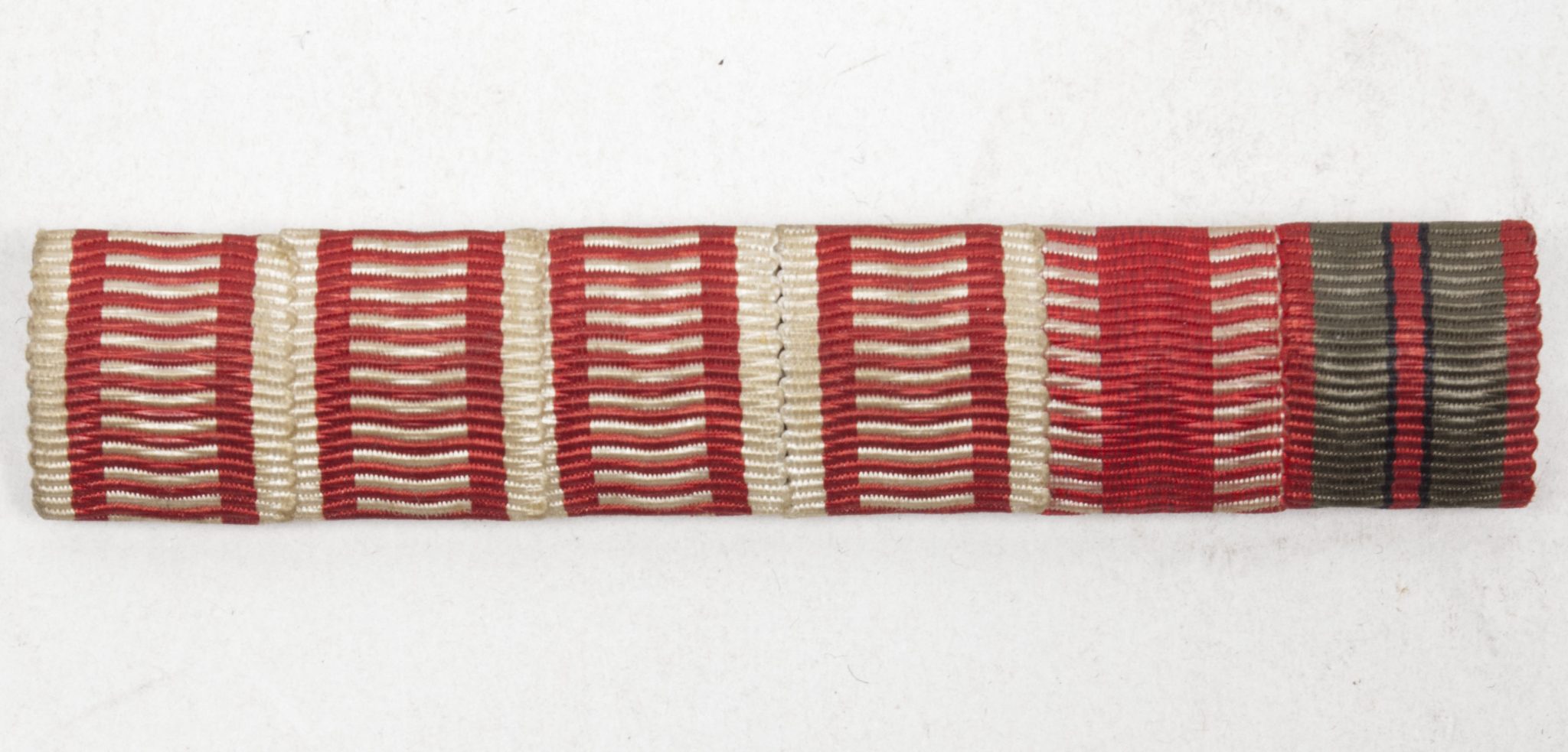 (Austria) WWI Austria Hungary ribbon with Bravery medals first and second classes, Karl Troop Cross, Wundmedal