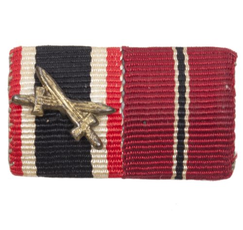 German WWII double ribbon with Kvk2 + Ostmedaille