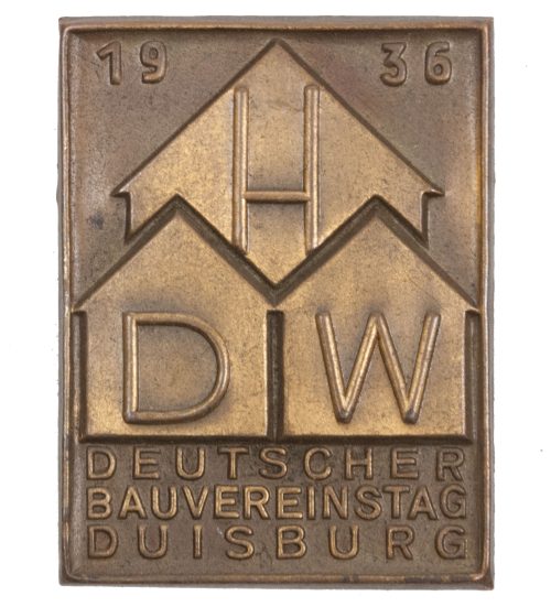 Deutsche Bauvereinstag Duisburg - DHW - 1936 abzeichen