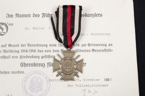 Ehrenkreuz für Frontkämpfer + citation (Thalau)