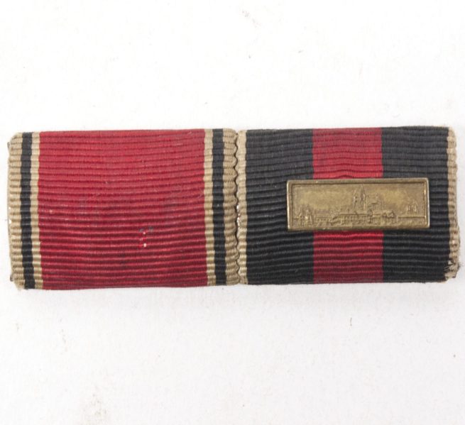 German WII double ribbon with Anschlussmedaille + Sudetenmedaille + Pragerburer clasp