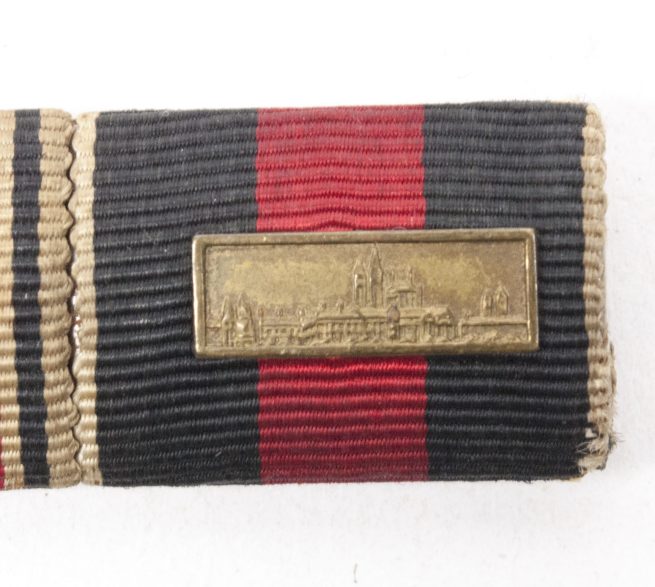 German WII double ribbon with Anschlussmedaille + Sudetenmedaille + Pragerburer clasp