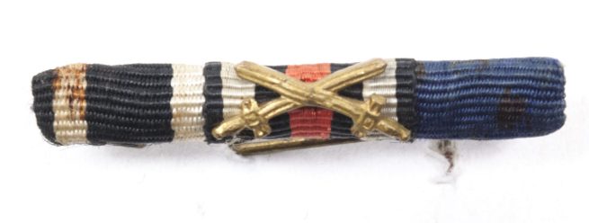 German WW1 thin ribbon with EK2 + frontkämpfer Ehrenkreuz + Dienstauszeichnung