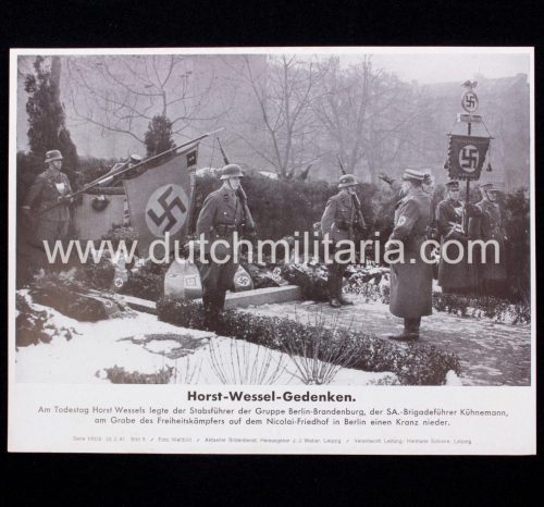 German WWII Bilderkasten paper photo Horst-Wessel-Gedenken (24x19cm) - rare