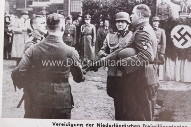 German WWII Bilderkasten paper photo Vereidigung der Niederländischen Freiwilligenlegion