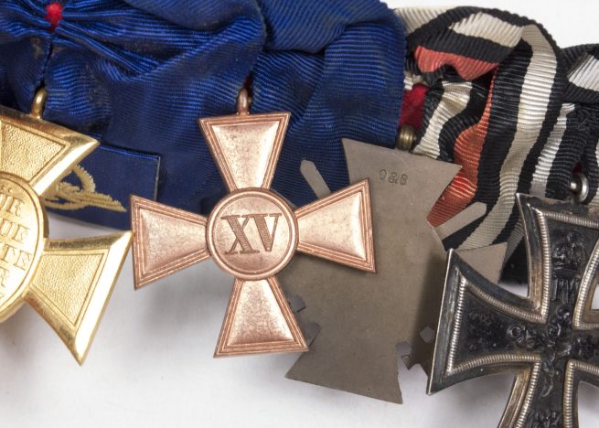 German WWII Medalbar with EK2, FEK, Treue dienst Kreuz, Polizei Dienstauszeichnung 25 Jahre