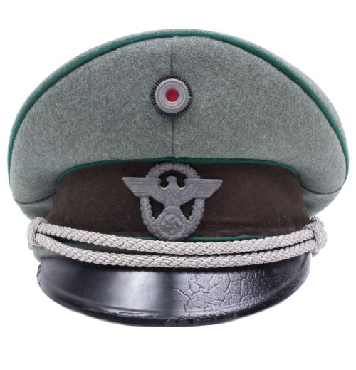 German WWII Schutzpolizei officers visor cap (Maker W.Schnier Mutzenfabrik)