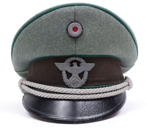 German WWII Schutzpolizei officers visor cap (Maker W.Schnier Mutzenfabrik)