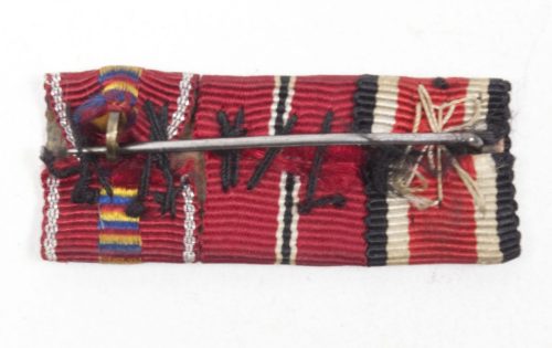 German WWII ribbon with EK2, Ostmedaille and Kreuzzeug gegen das Kommunismus medal