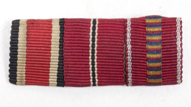 German WWII ribbon with EK2, Ostmedaille and Kreuzzeug gegen das Kommunismus medal