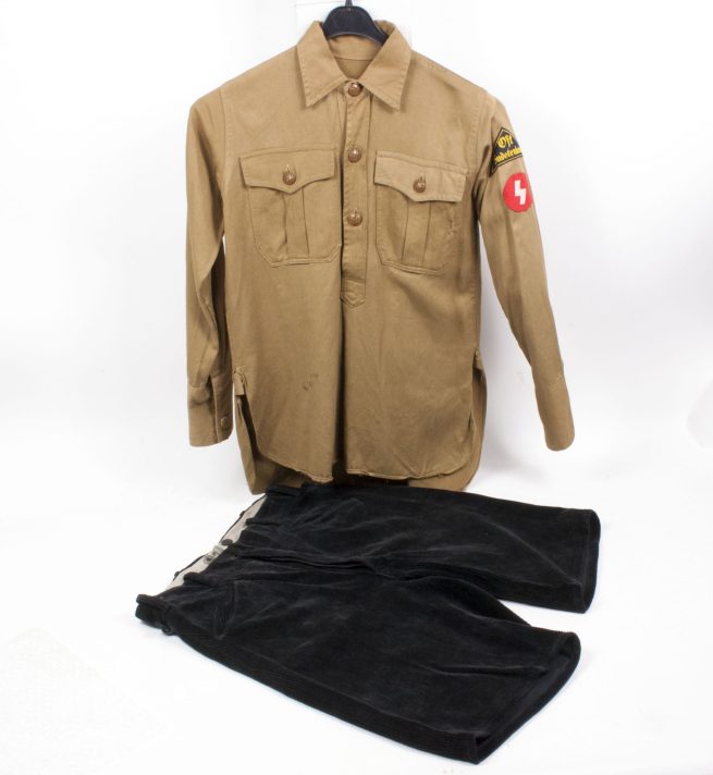 Hitlerjugend (HJ) Deutsche Jugend (DJ) Braunhemd Brown shirt Ost Sudetenland + HJ shorts