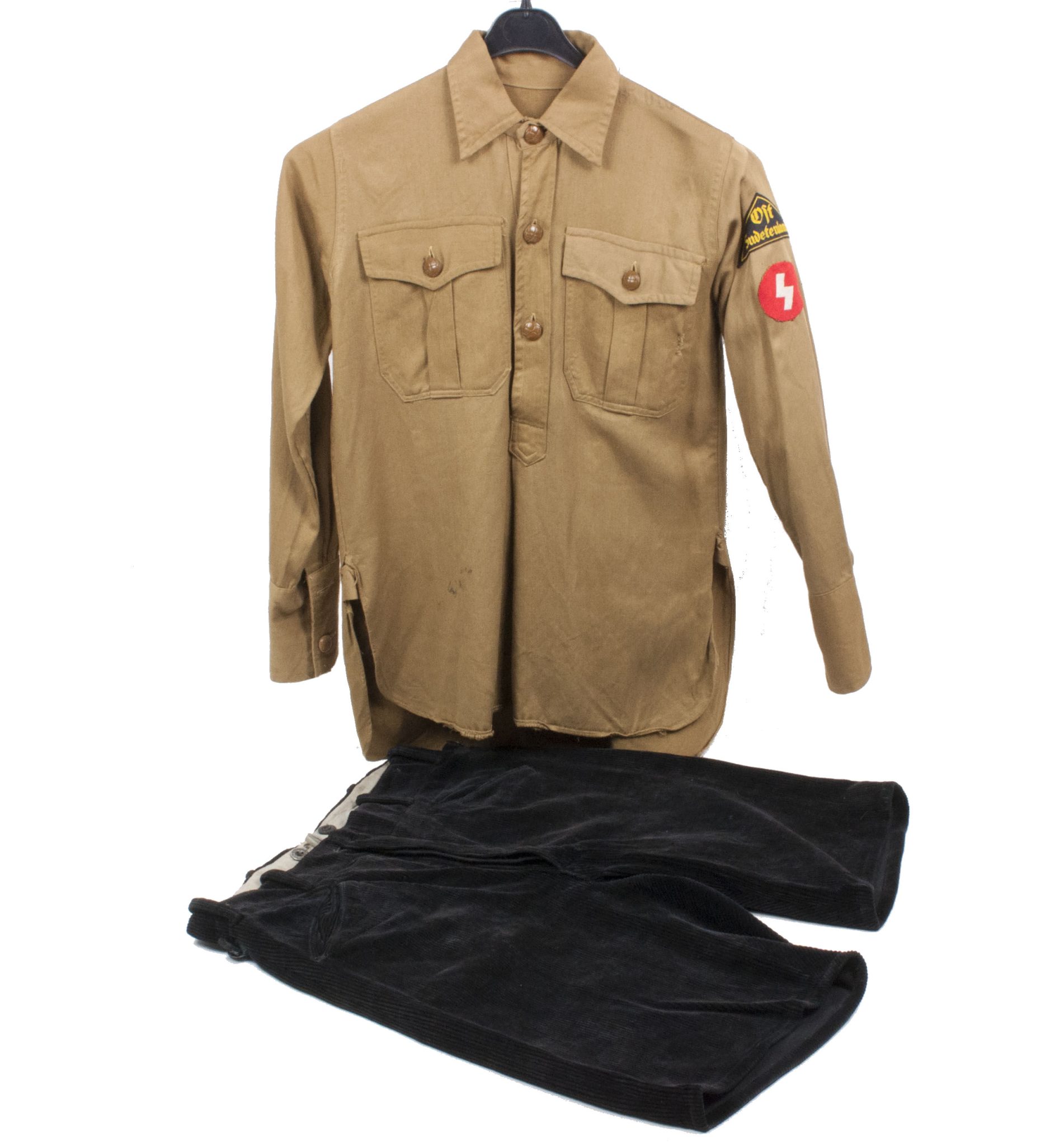 Hitlerjugend (HJ) Deutsche Jugend (DJ) Braunhemd Brown shirt Ost Sudetenland + HJ shorts