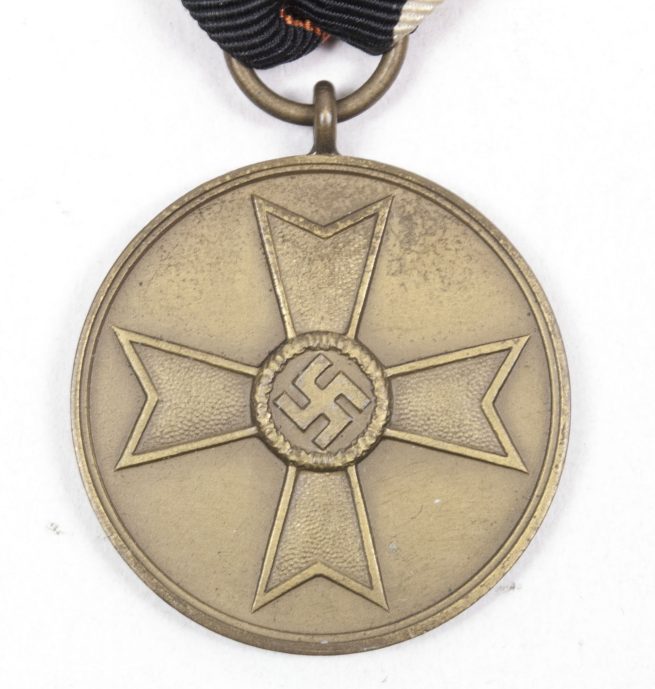 Kriegsverdienstmedaille (KVKm) War Merit Medal on long orange ribbon
