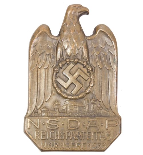 NSDAP Reichsparteitag Nürnberg 1933 badge (with extra period made pinplate)