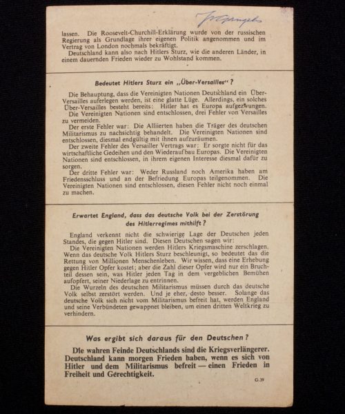 (Pamphlet) Nach Hitlers Sturz