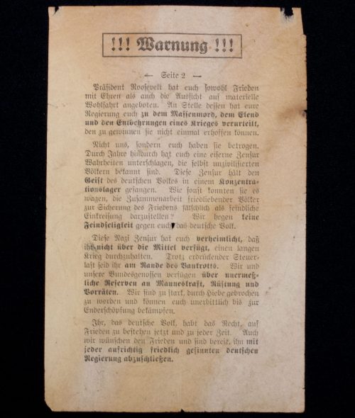 (Pamphlet) Warnung!!!