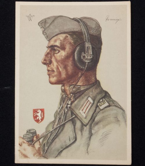 (Postcard) Willrich - Leutnant Hugo Primozic erhielt das Ritterkreuz und das Eichenlaub als Oberwachtmeister und Zugführer in einer Sturmgeschützabteilung