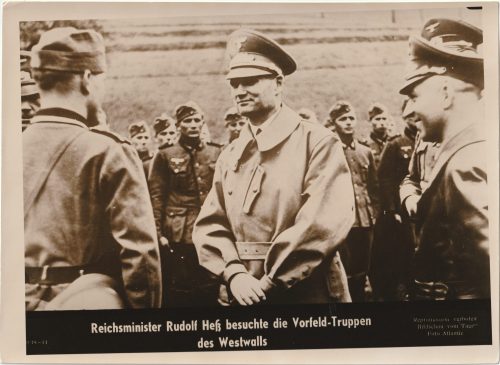 (Pressphoto) Reichsminister Rudolf Hess besuchte die Vorfeld-Truppen des Westwalls