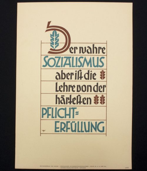 WWII German NSDAP Wochenspruch (propaganda miniposter) – (1941)