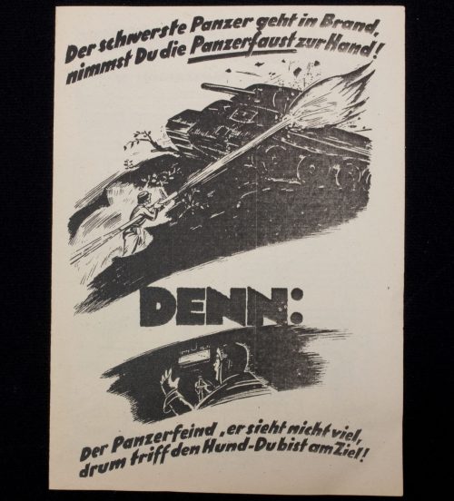WWII German Panzerfaust instruction flyer