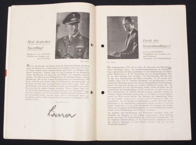 (Brochure) Deutscher Luftsport-Verband (DLV) Deutschlandflug 1933 - Offizieles Programm