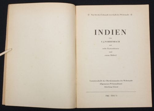 (Brochure) Indien - Tornisterschrift des Oberkommandos der Wehrmacht (1942)