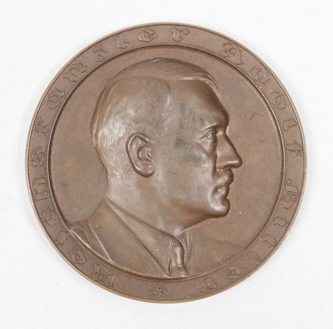 Cased non portable plaque Reichskanzler Adolf Hitler Ein Volk, Ein Reich, Ein Führer 1933