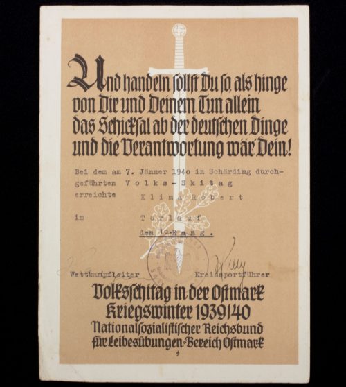 (Citation) Volks-Skitag Schärding 7. Januar 1940 - Volksschitag in der Ostmark Kriegswinter 193940