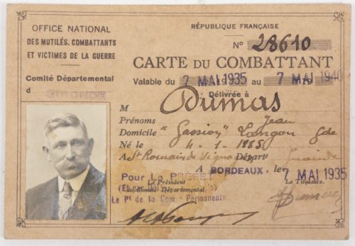 French WWI Veteran grouping with German WWII Vorläufiger Fremdenpass + medals + citations